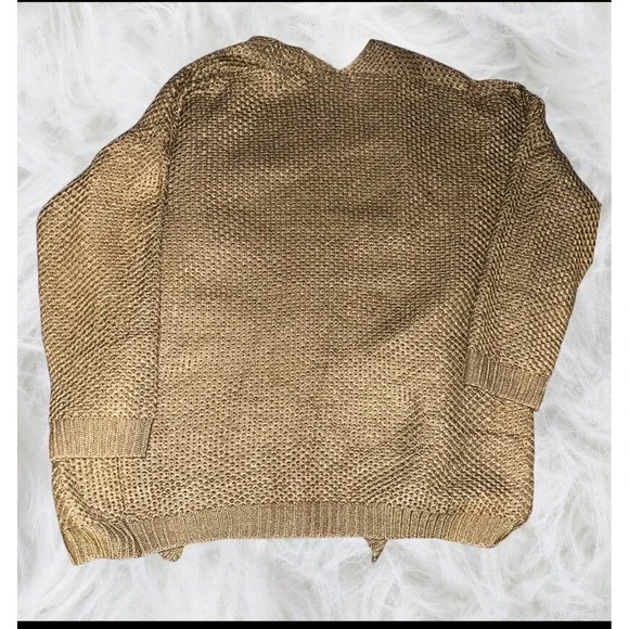 ChicSoul Women's Plus Size Olive Green Open Front Knit Cardigan w Pockets - Picture 6 of 7